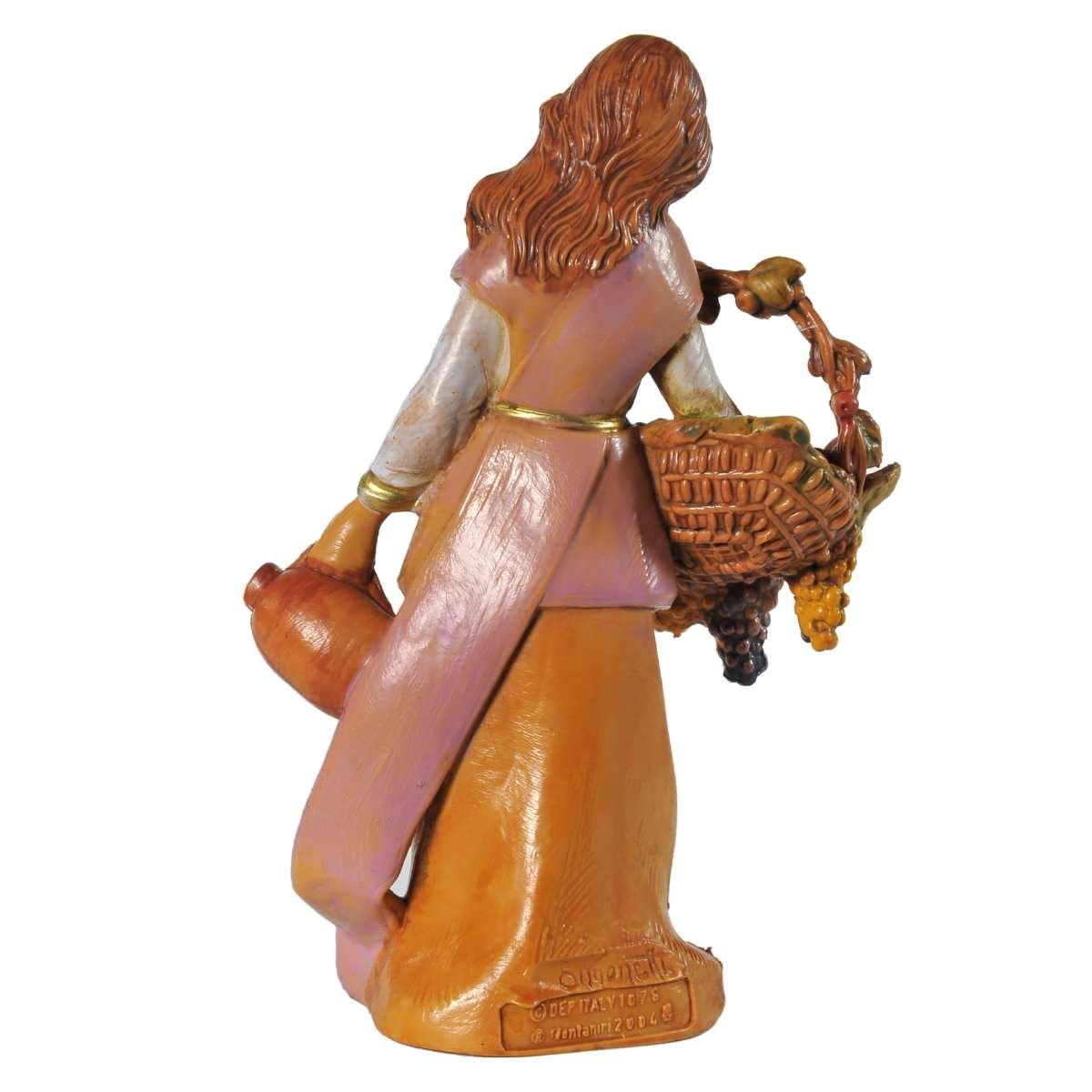 Statua cm.12 Pastorella con Cesta Frutta | Fontanini