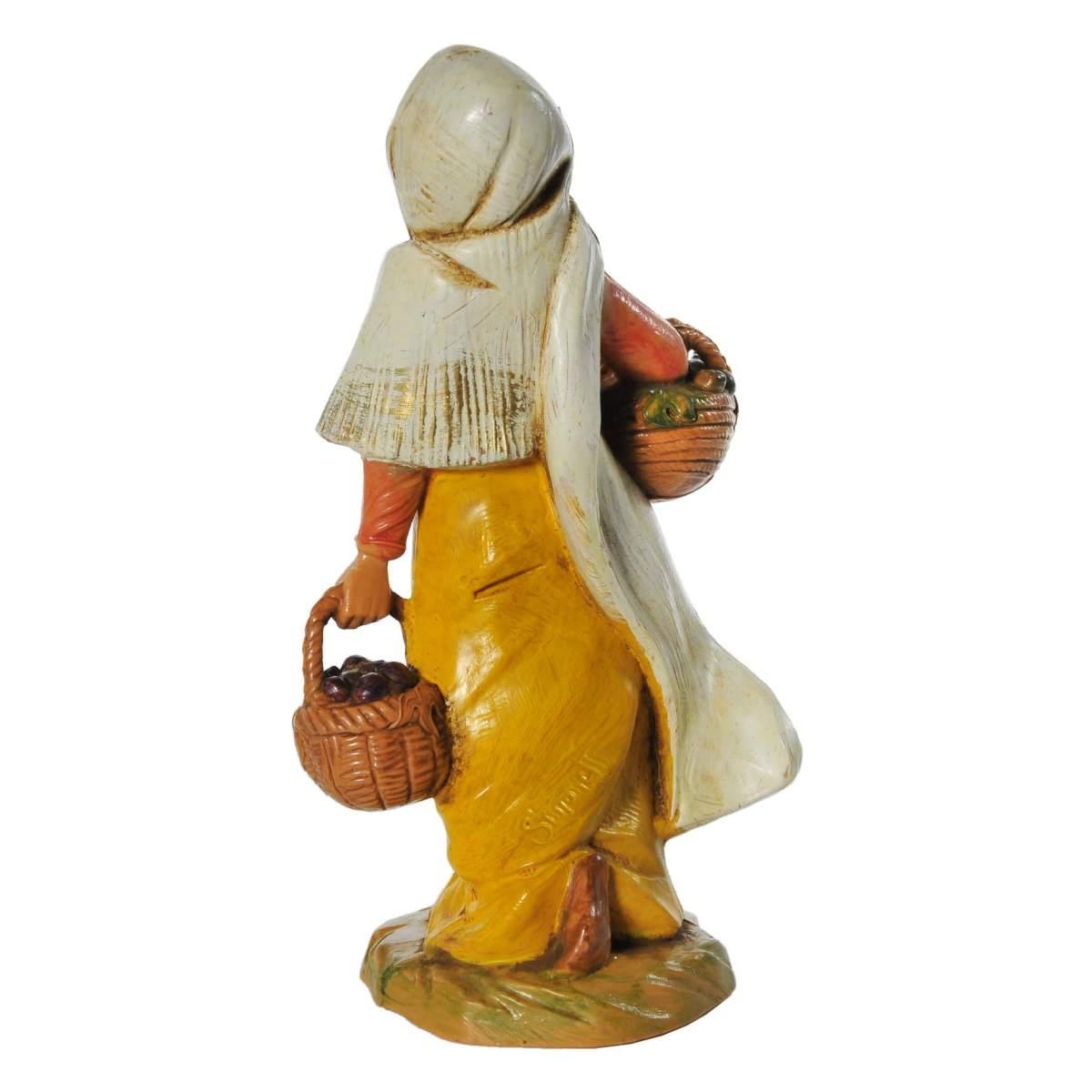 Statua cm.12 Pastorella con Ceste Fichi | Fontanini