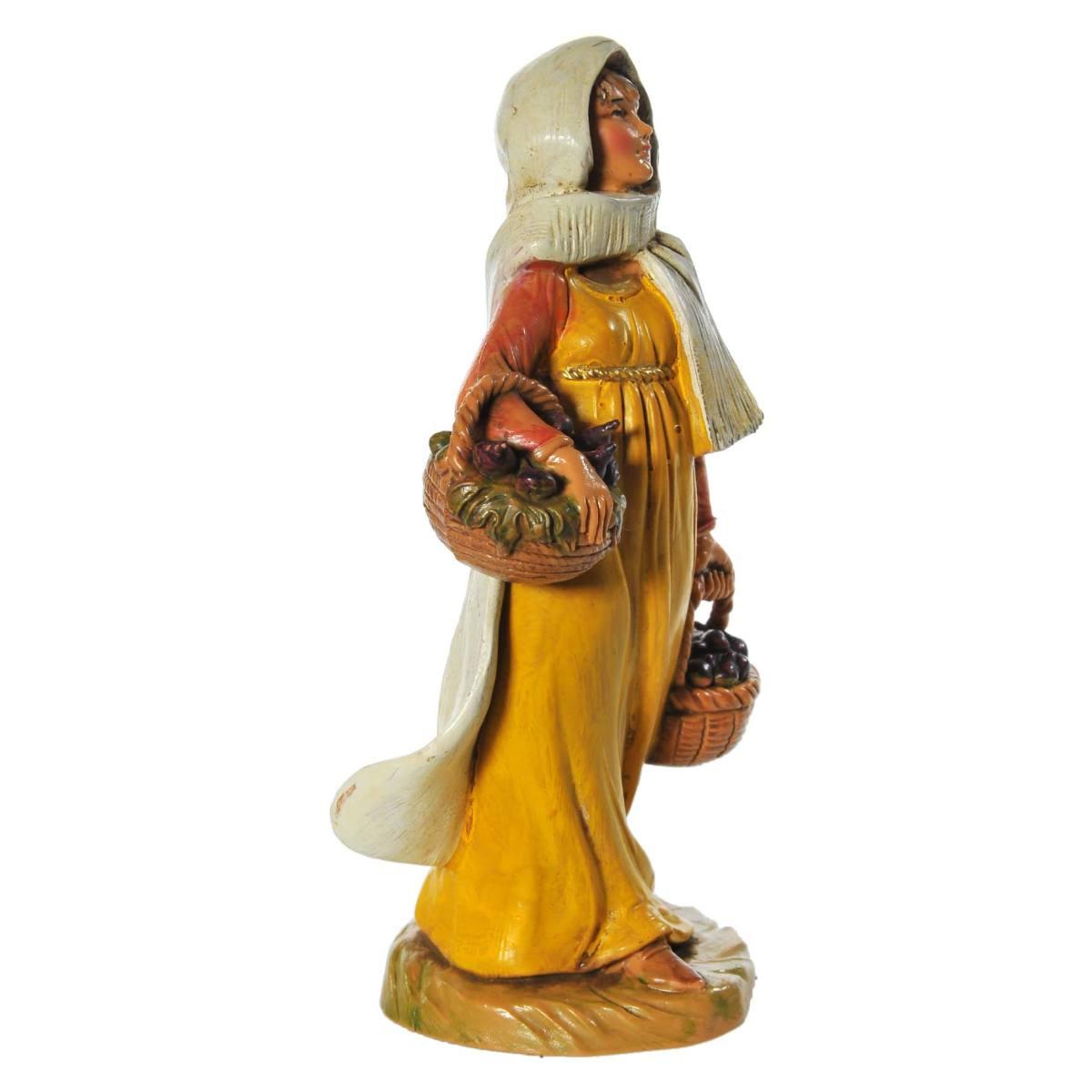 Statua cm.12 Pastorella con Ceste Fichi | Fontanini