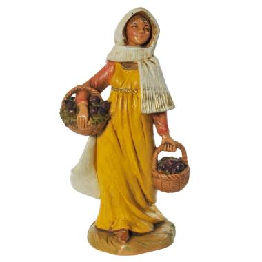 Statua cm.12 Pastorella con Ceste Fichi | Fontanini