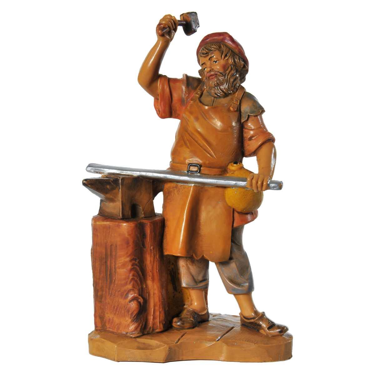 Statua cm.12 Fabbro con Banco e Attrezzi | Fontanini