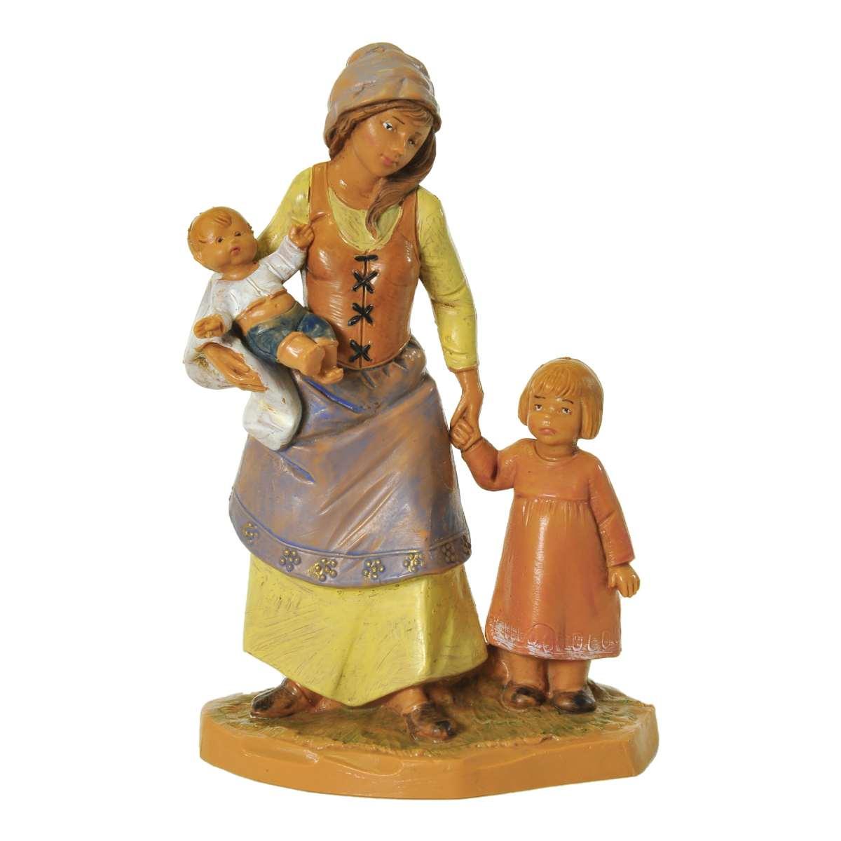 Statua cm.12 Pastorella con Bambini | Fontanini