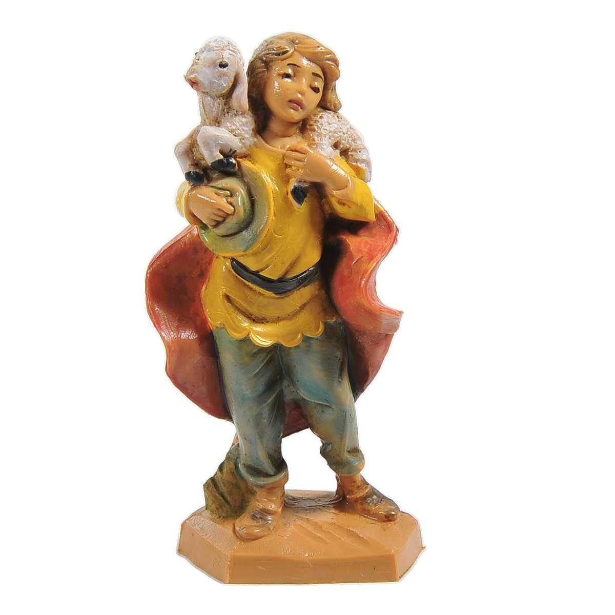 Statua cm.6,5 Pastore con Pecora sulle Spalle | Fontanini