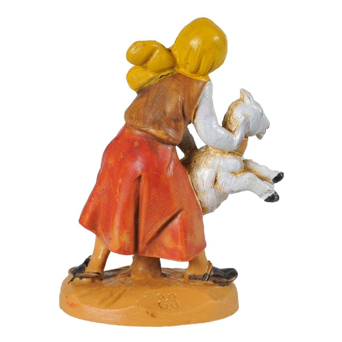 Statua cm.6,5 Pastorella con Pecora | Fontanini