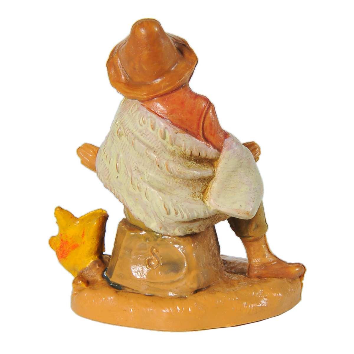 Statua cm.6,5 Pastore Seduto con Fuoco | Fontanini