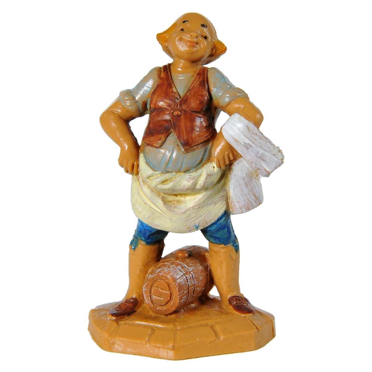 Statua cm.6,5 Oste con Botte | Fontanini