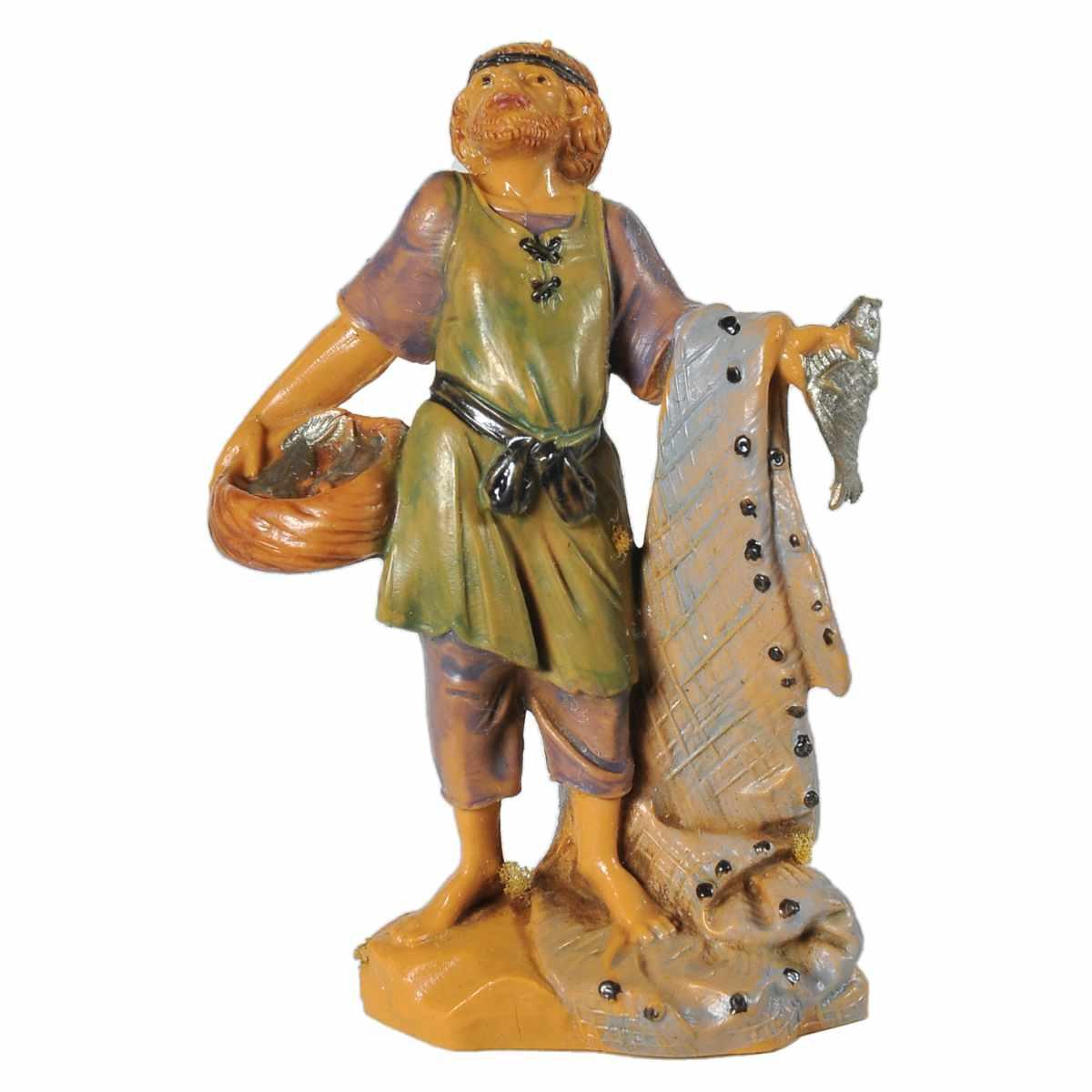 Statua cm.6,5 Pastore con Pesci | Fontanini