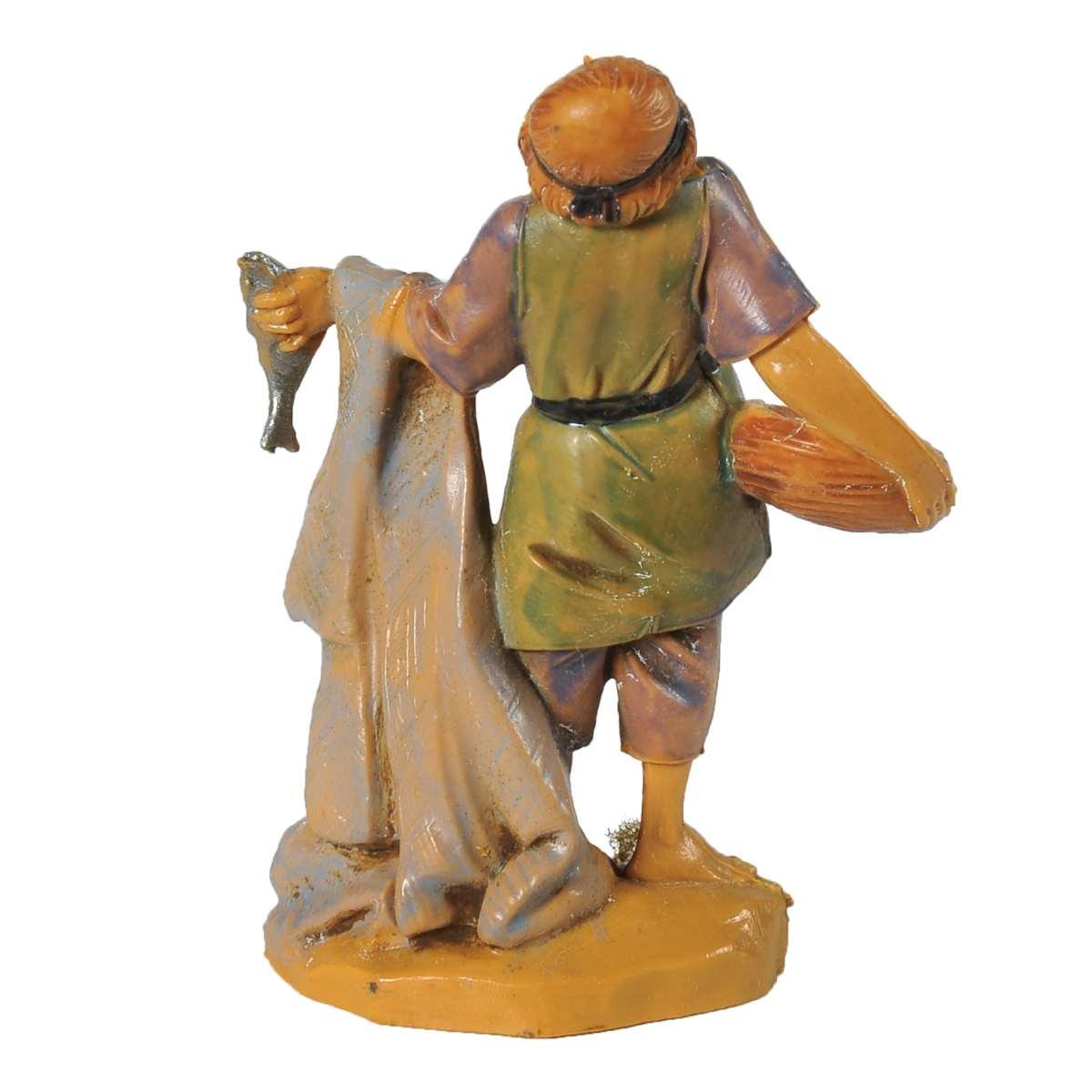 Statua cm.6,5 Pastore con Pesci | Fontanini