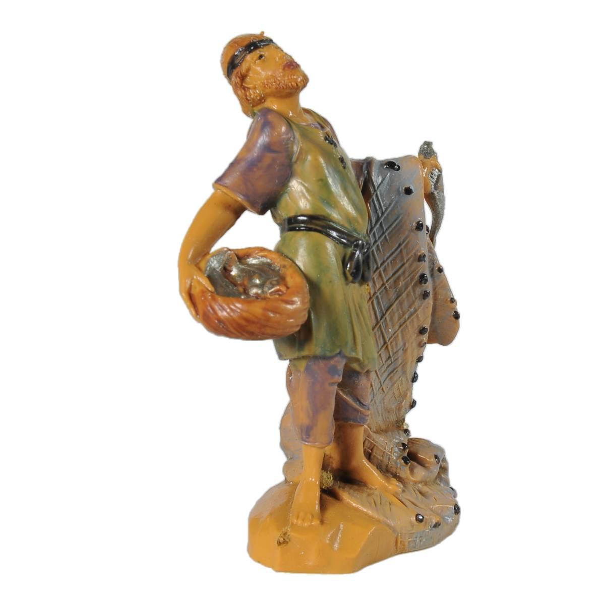 Statua cm.6,5 Pastore con Pesci | Fontanini