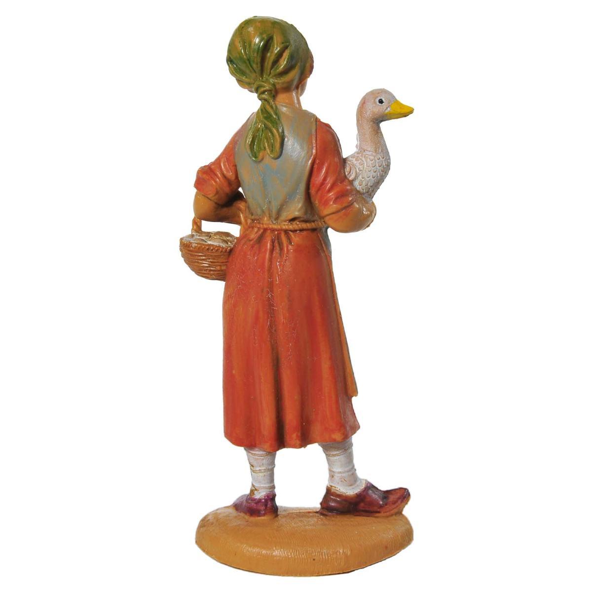 Statua cm.10 Pastorella con Oca | Fontanini