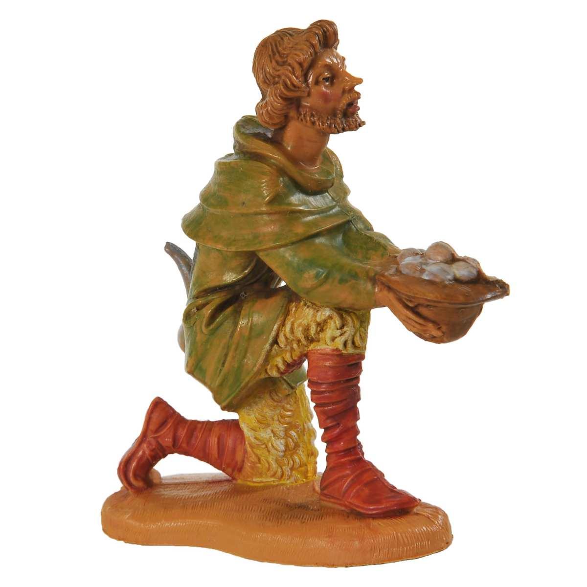 Statua cm.10 Pastore con Cappello in Ginocchio | Fontanini