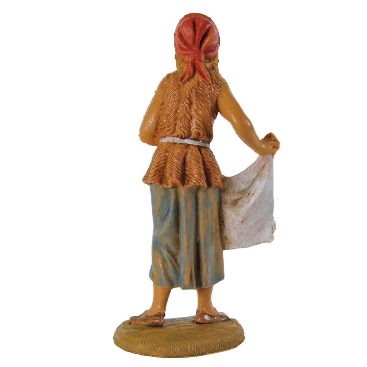 Statua cm.10 Pastorella con panno | Fontanini