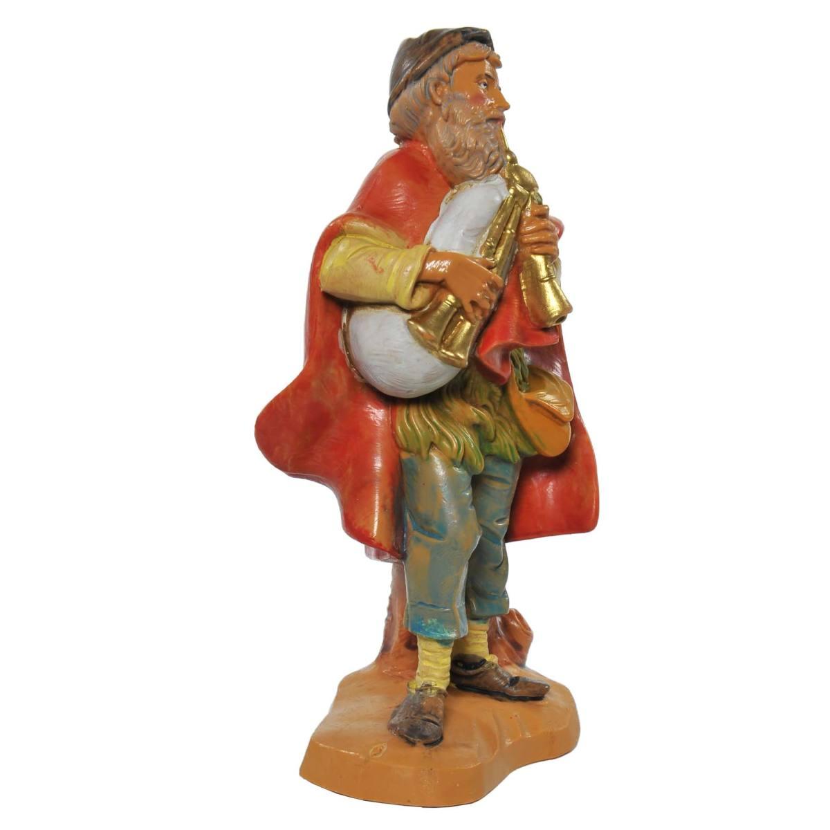 Statua presepe 12 cm pastore con zampogna