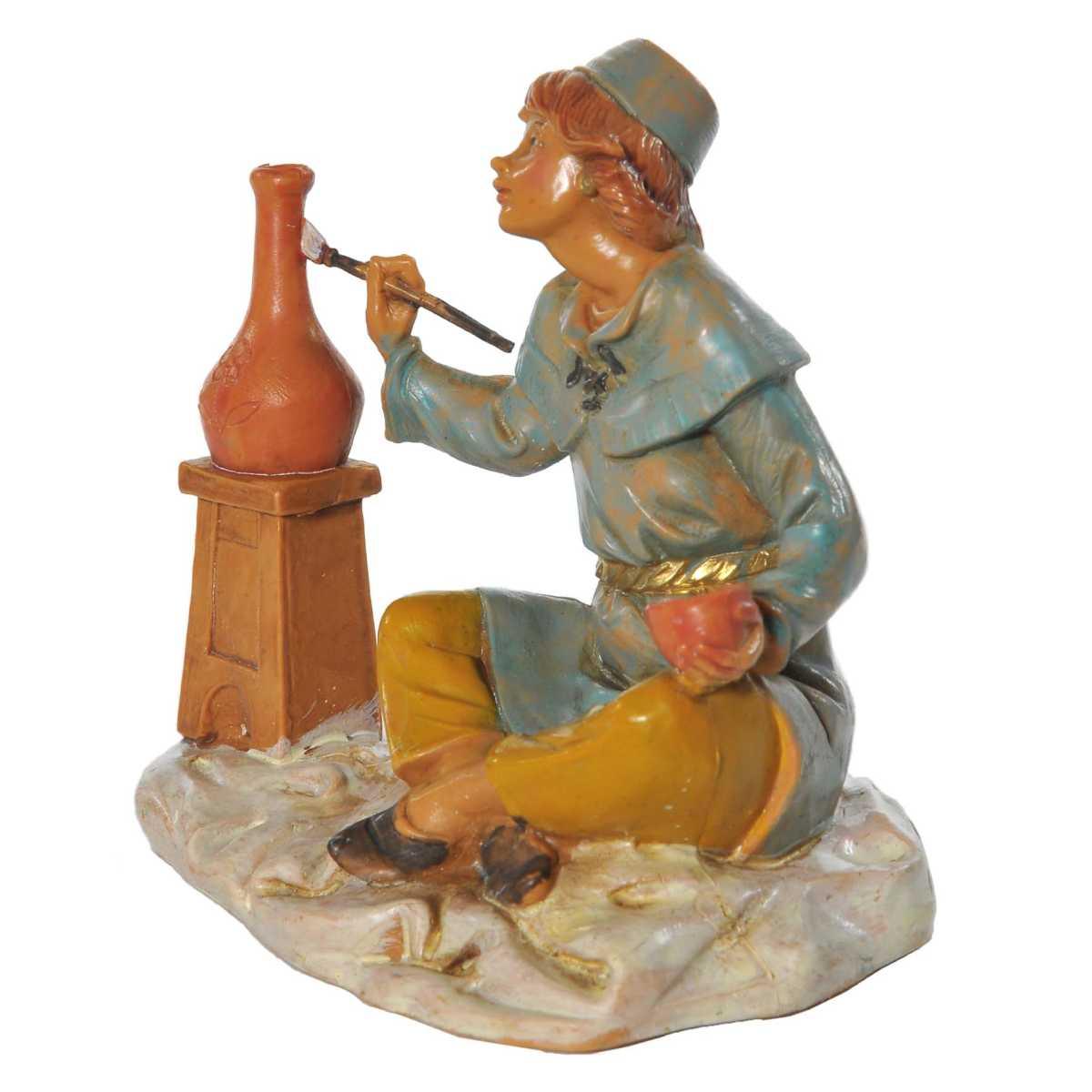 Statua cm.12 Pastore Seduto che Dipinge | Fontanini