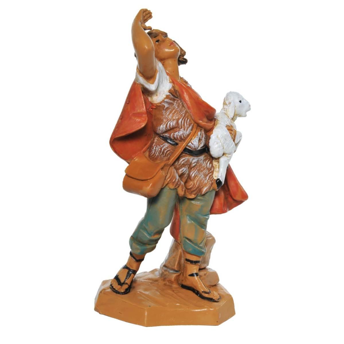 Statua cm.12 Pastore con Pecora in Braccio | Fontanini