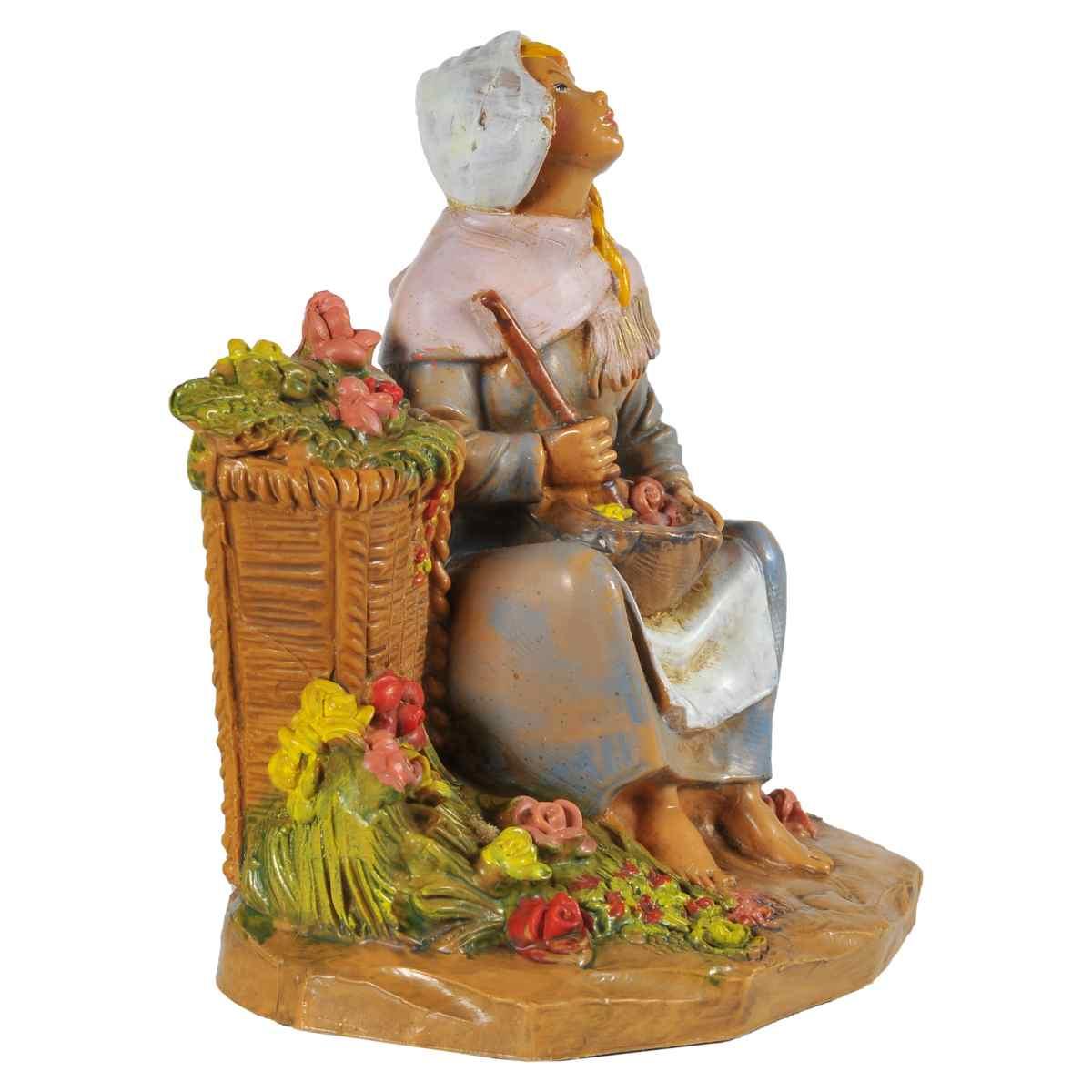 Statua cm.12 Pastorella con Vaso Fiori | Fontanini