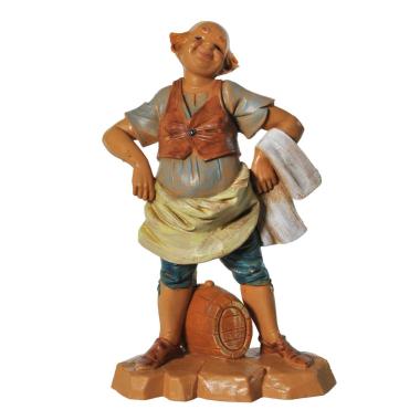 Statua presepe 12 cm oste con botte