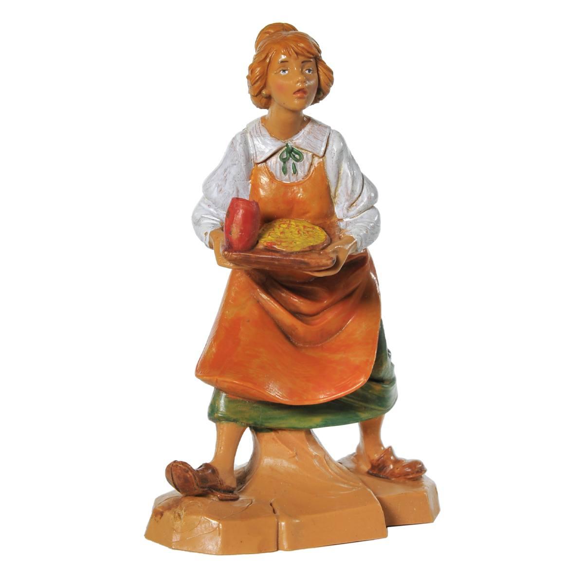 Statua cm.12 Pastorella con Vassoio | Fontanini