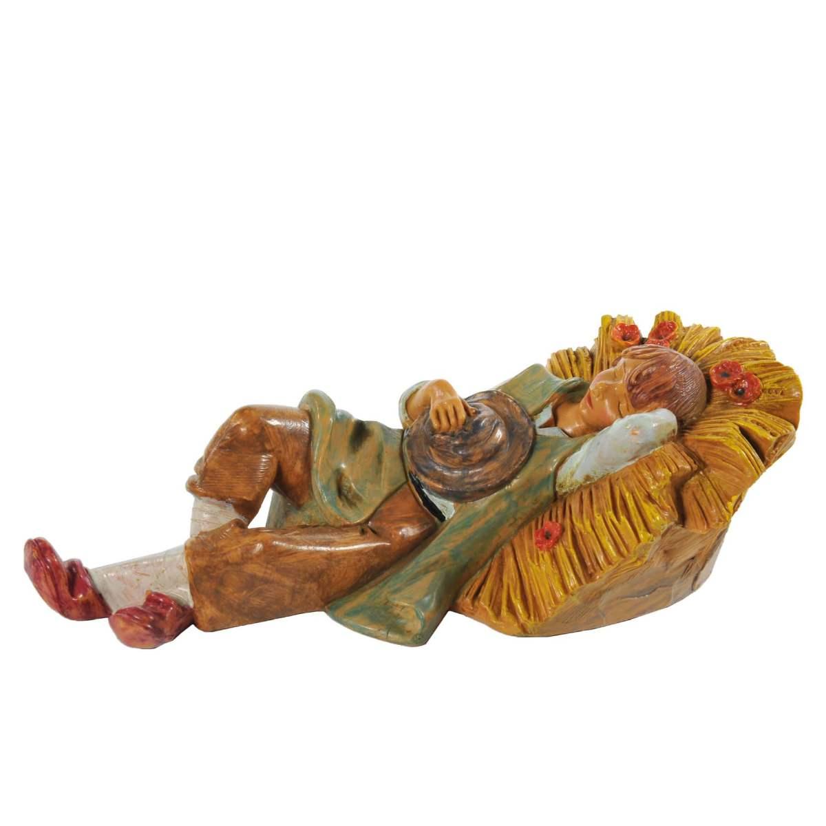Statua presepe 19 cm pastore sdraiato