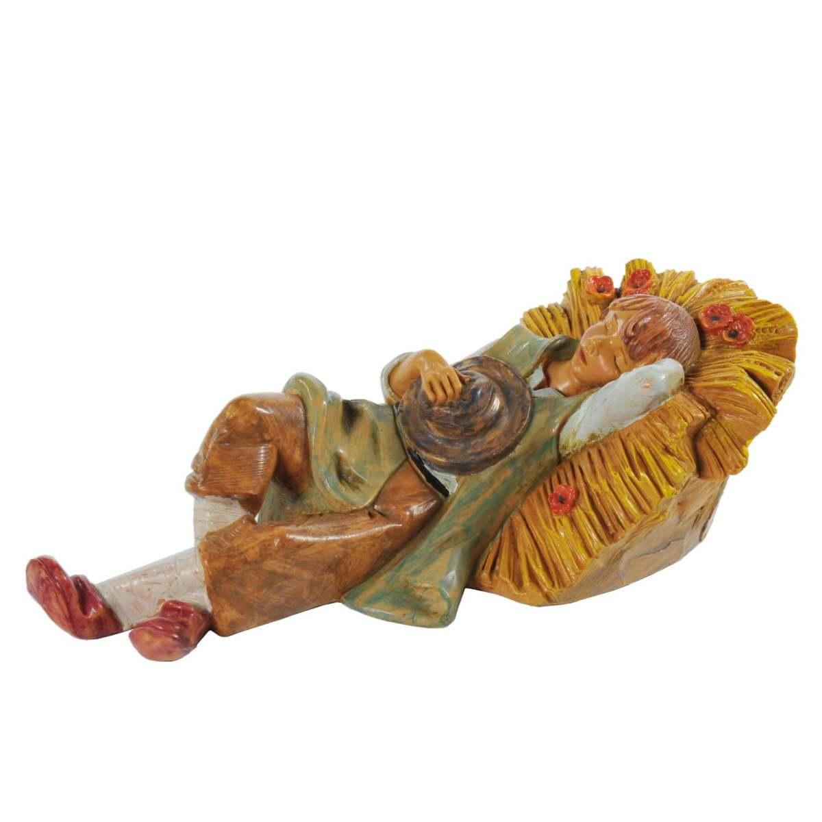 Statua presepe 19 cm pastore sdraiato