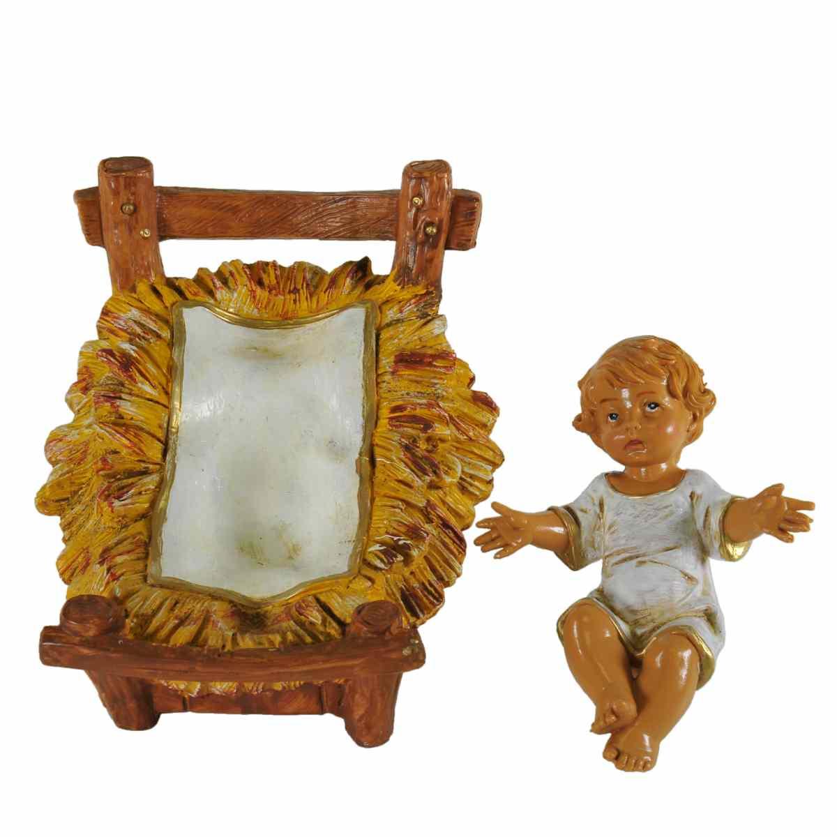 Statua cm.30 Ges Bambino con Culla cm.11x8,5xH14,5 | Fontanini