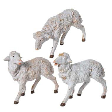 Statua presepe 19 cm pecore set 3 pz