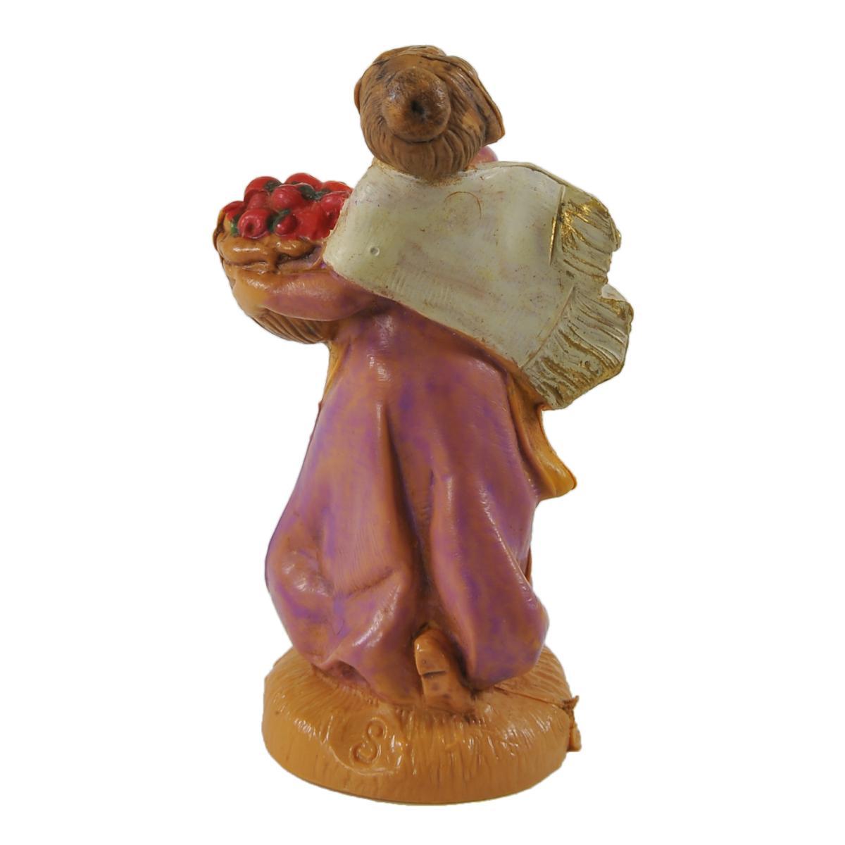 Statua cm.6,5 Pastorella con Cesta di Frutta | Fontanini