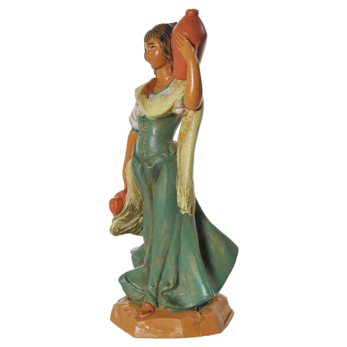 Statua presepe 12 cm pastorella con brocche