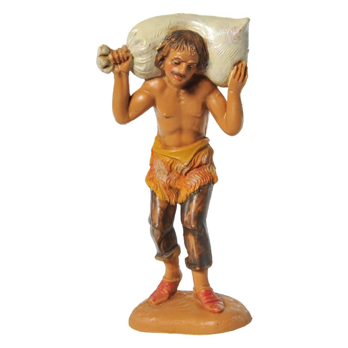 Statua cm.10 Pastore con Sacco in Spalla | Fontanini