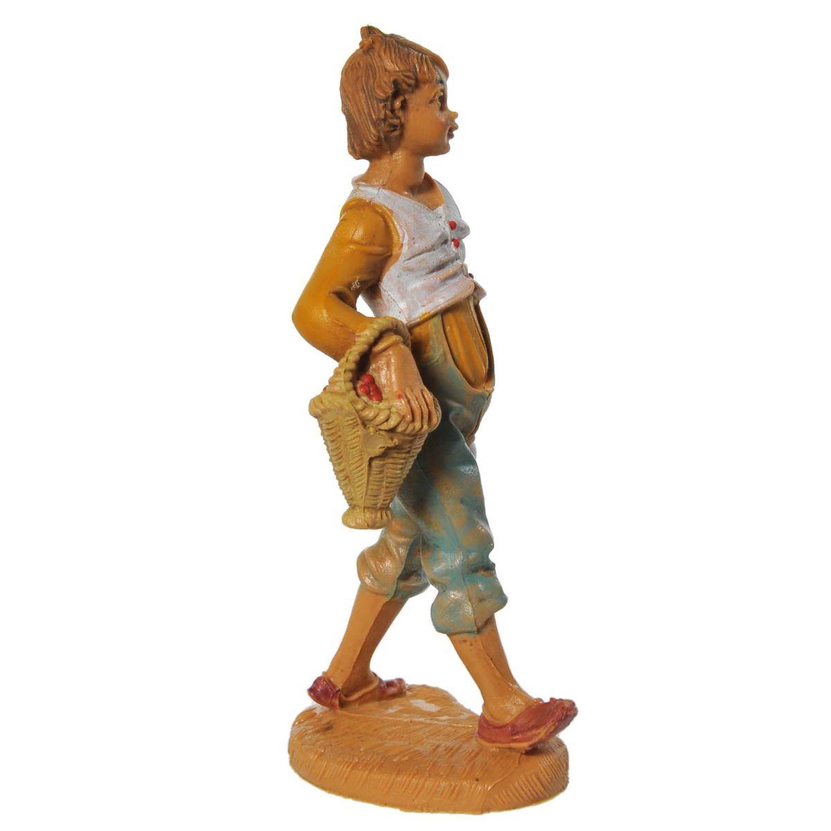 Statua cm.10 Pastore con Cesta | Fontanini