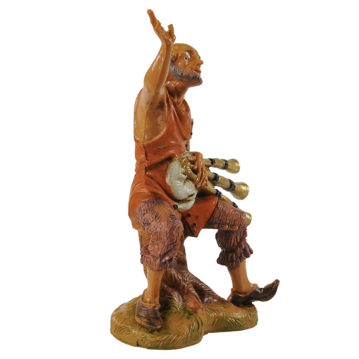 Statua cm.10 Pastore Seduto con Zampogna | Fontanini