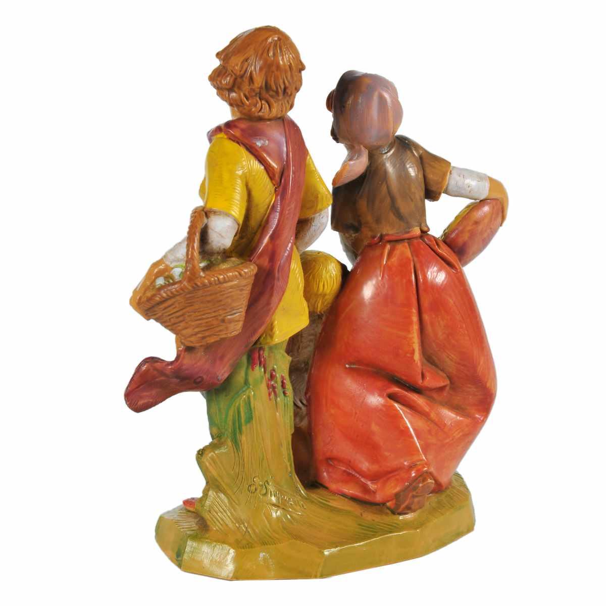 Statua presepe 12 cm pastorelli per mano