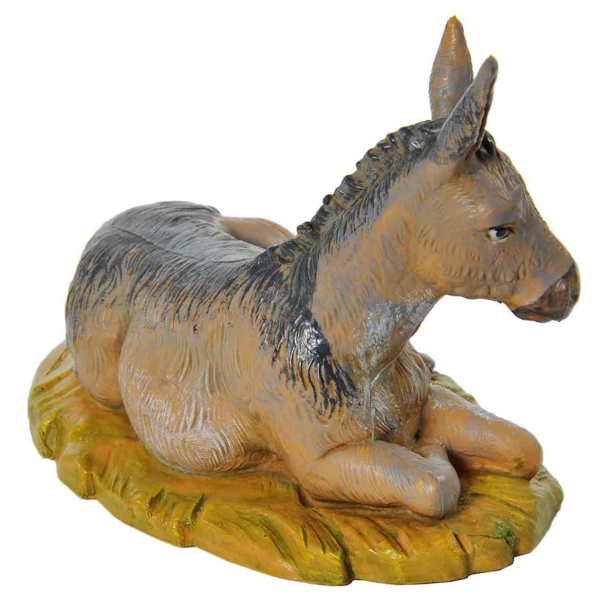 Statua presepe 19 cm asino sdraiato