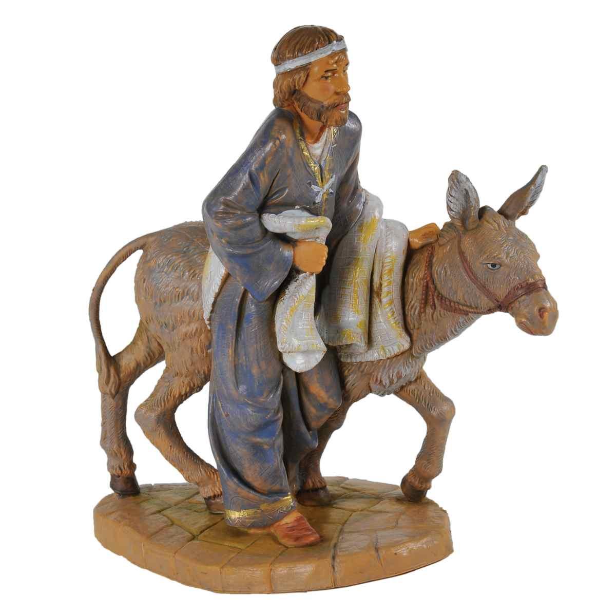 Statua cm.19 Pastore con Asino | Fontanini