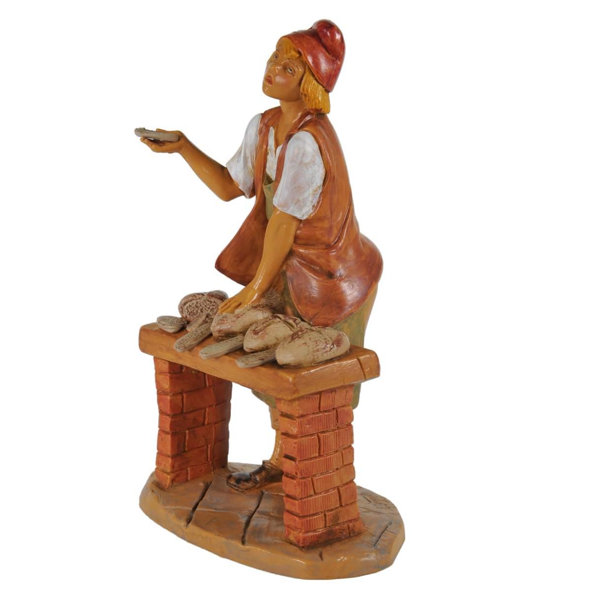 Statua cm.19 Panettiere con Banco del Pane | Fontanini