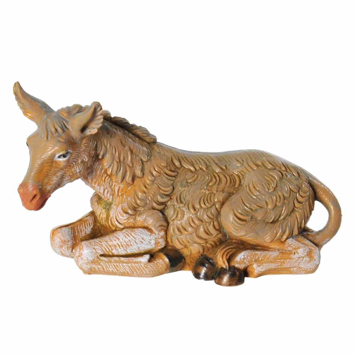 Statua presepe 9.5 cm asino sdraiato