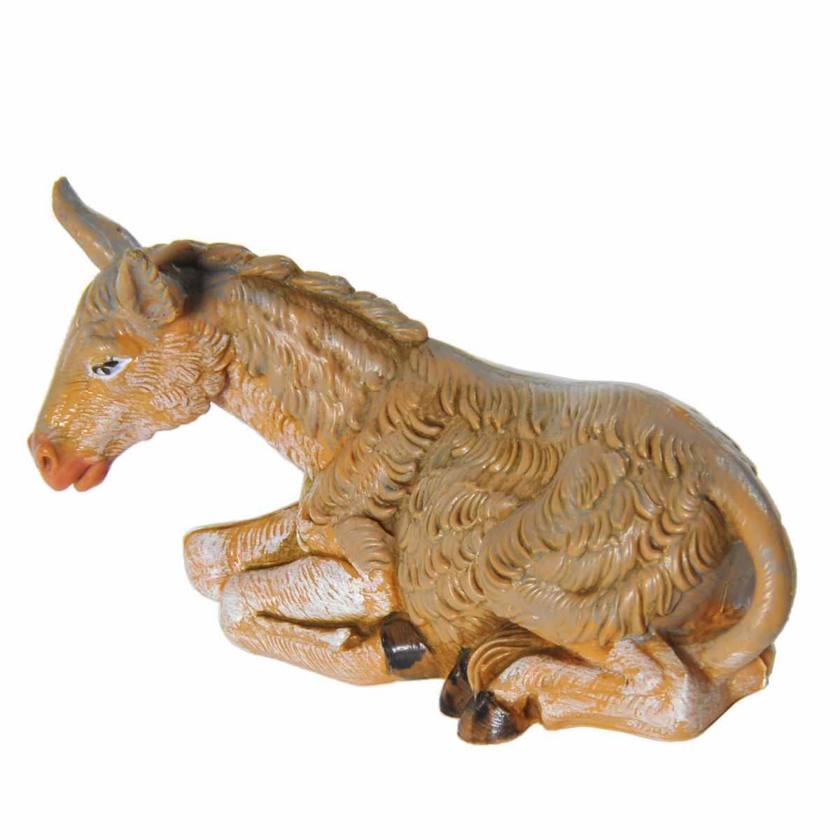 Statua presepe 9.5 cm asino sdraiato