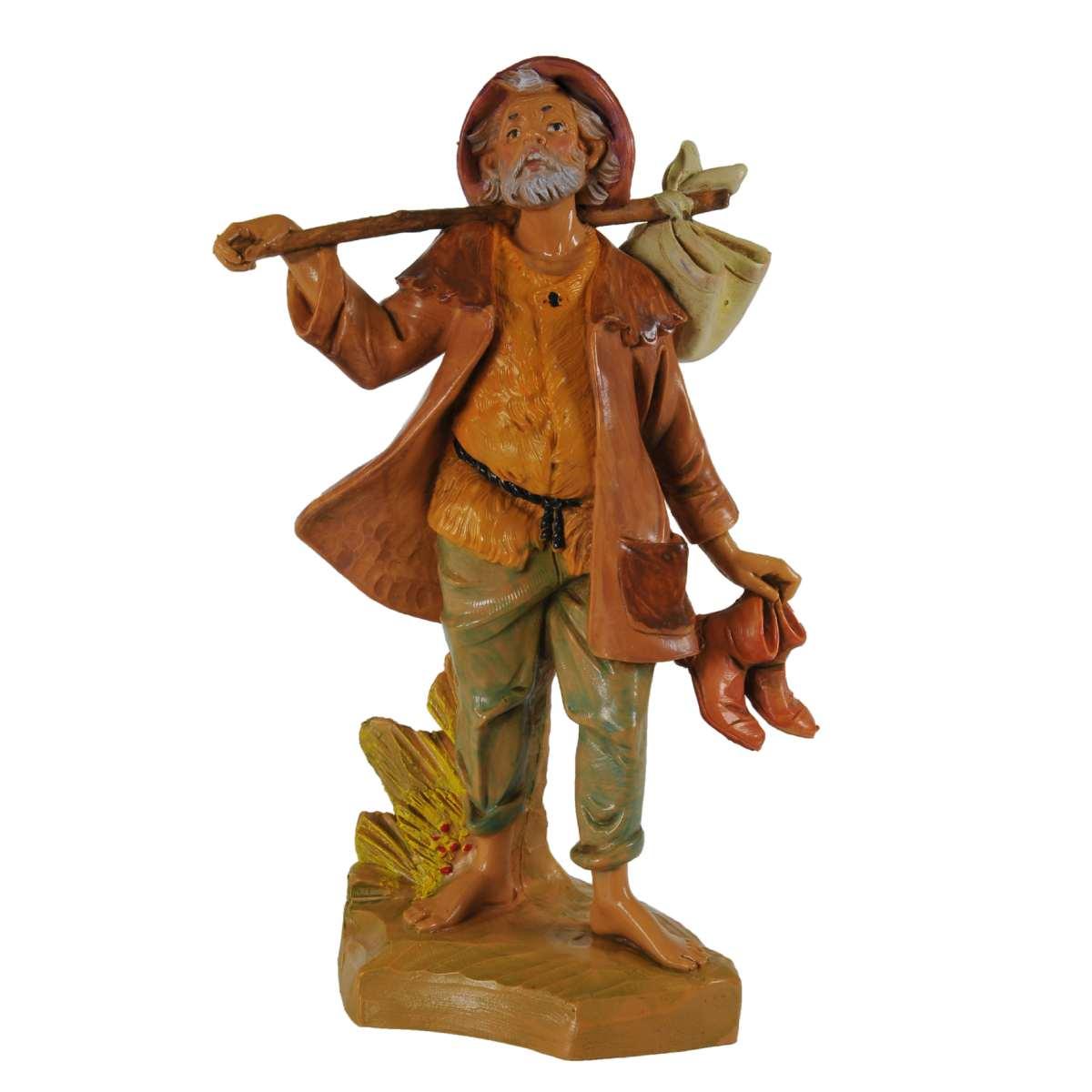 Statua cm.19 Pastore con Fardello e Bastone | Fontanini