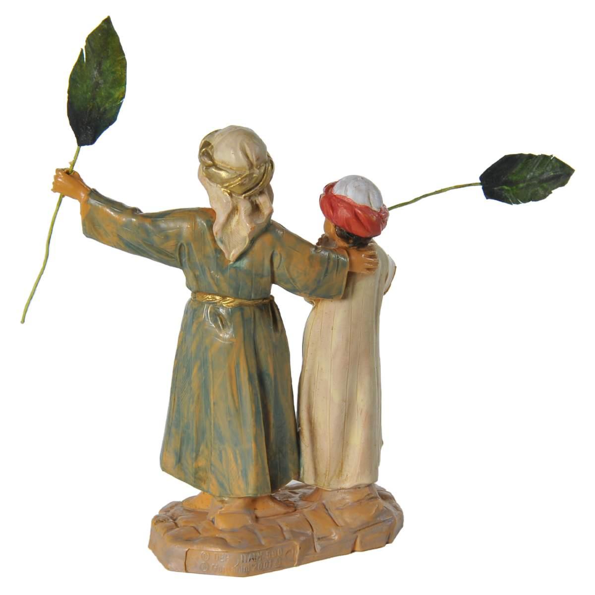 Statua presepe 12 cm bambini con palme
