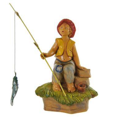 Statua presepe 12 cm pastore ragazzo pescatore