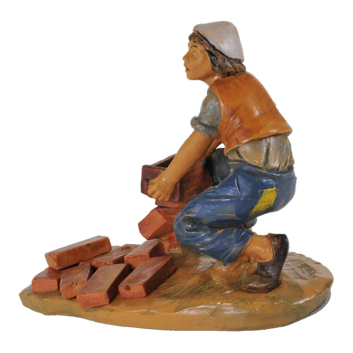 Statua cm.12 Benaiah Fabbricante di Mattoni | Fontanini