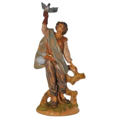 Statua Fontanini cm.30 Falconiere con Falco
