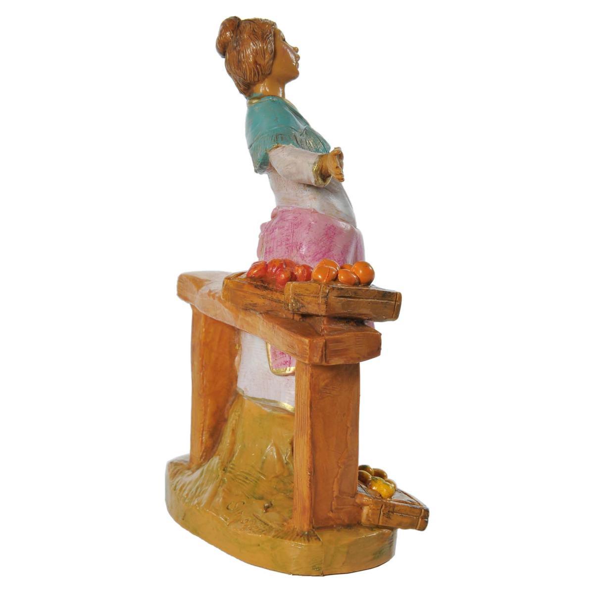 Statua cm.12 Zofia Donna con Banco Frutta | Fontanini