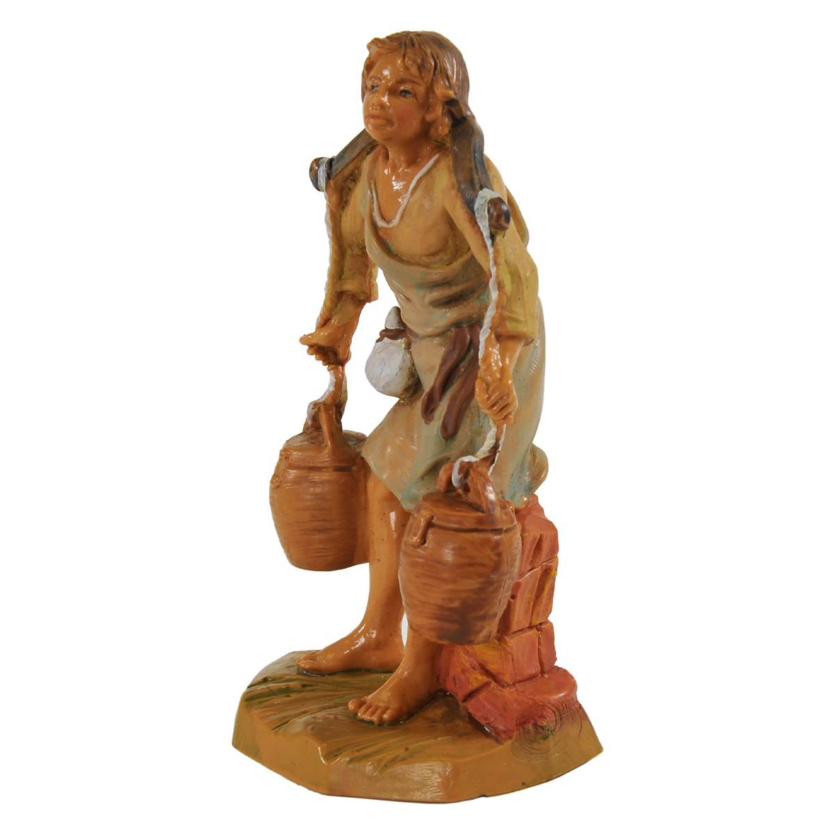 Statua cm.9,5 Pastore con Secchi a Tracolla | Fontanini