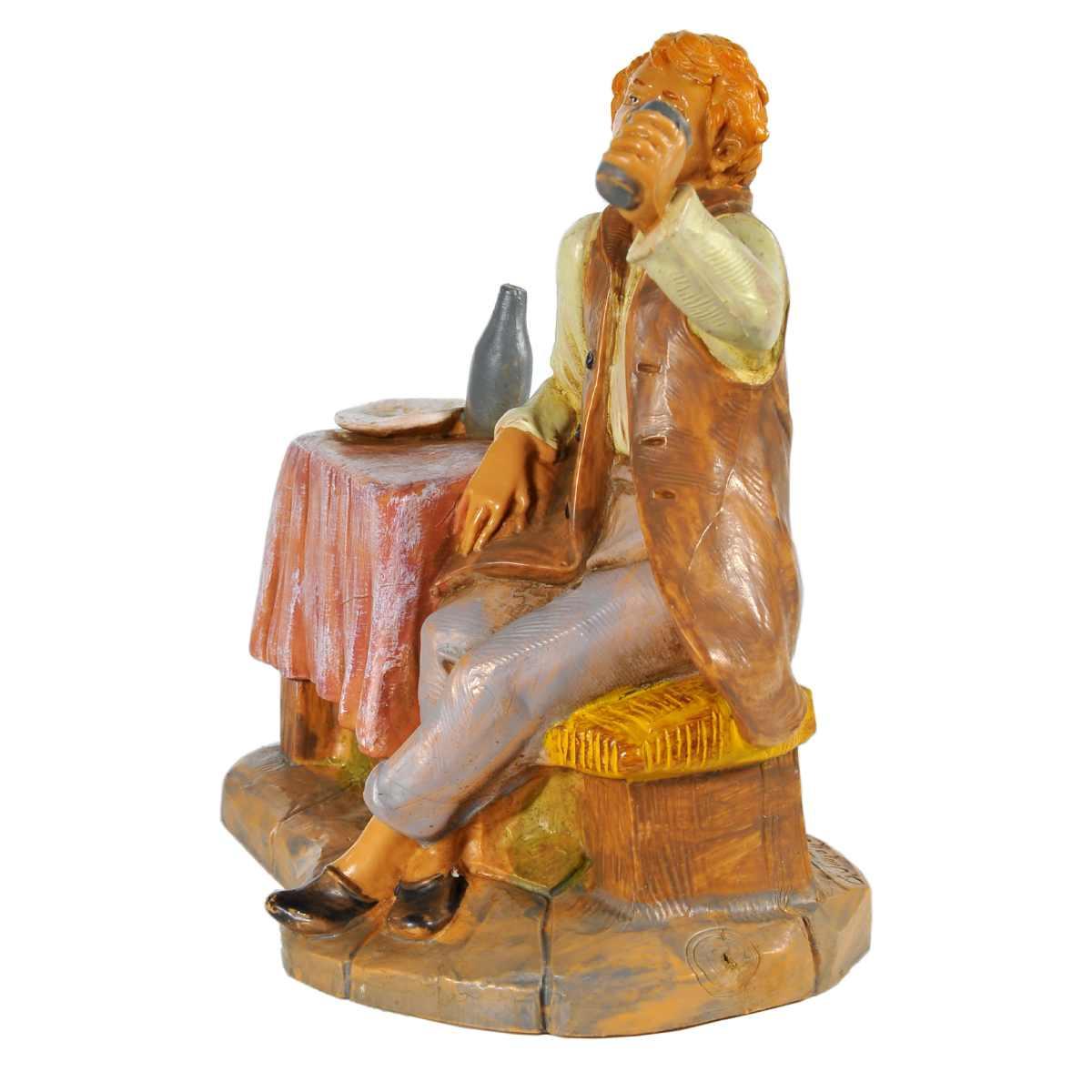 Statua cm.12 Avventore Seduto al Tavolo | Fontanini
