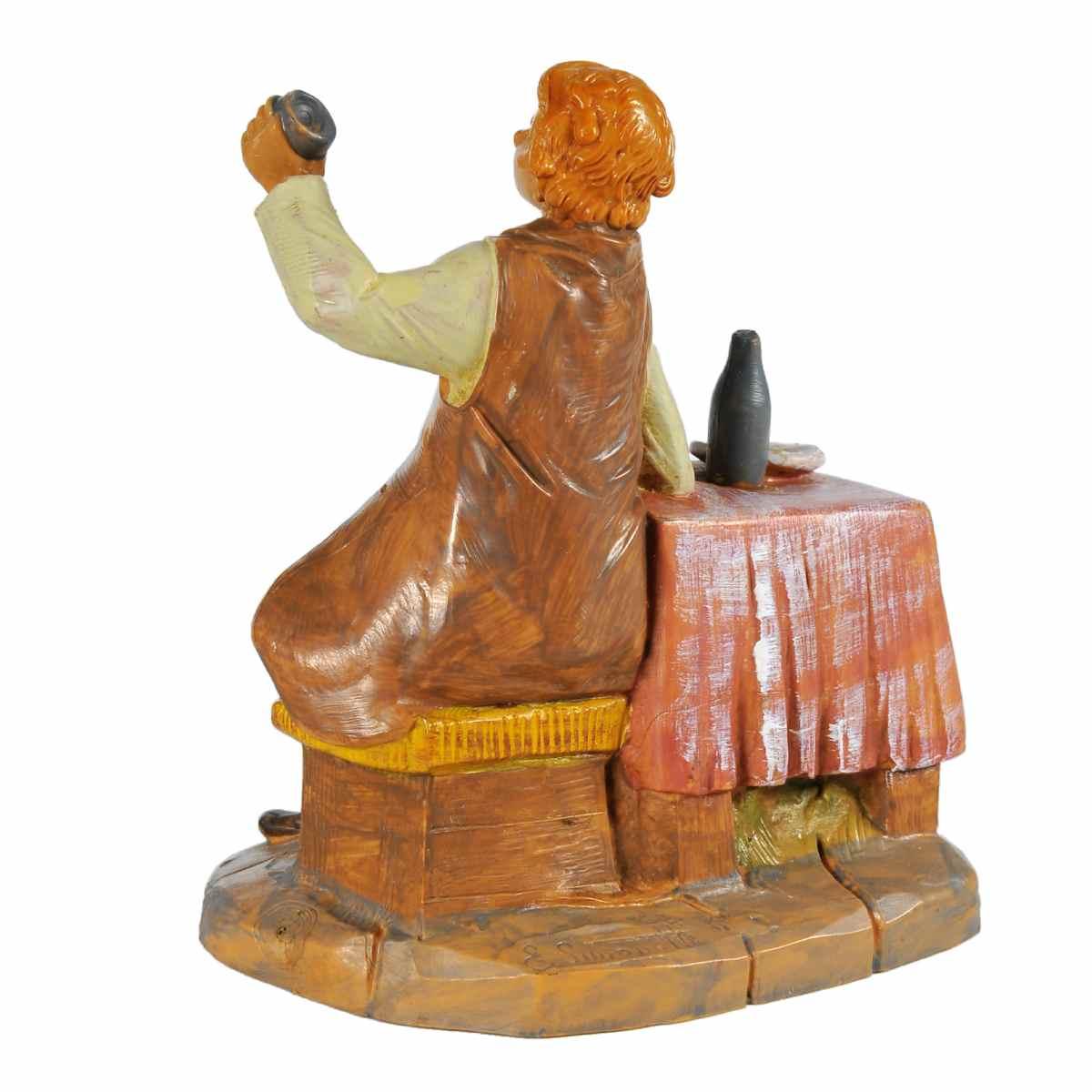 Statua cm.12 Avventore Seduto al Tavolo | Fontanini