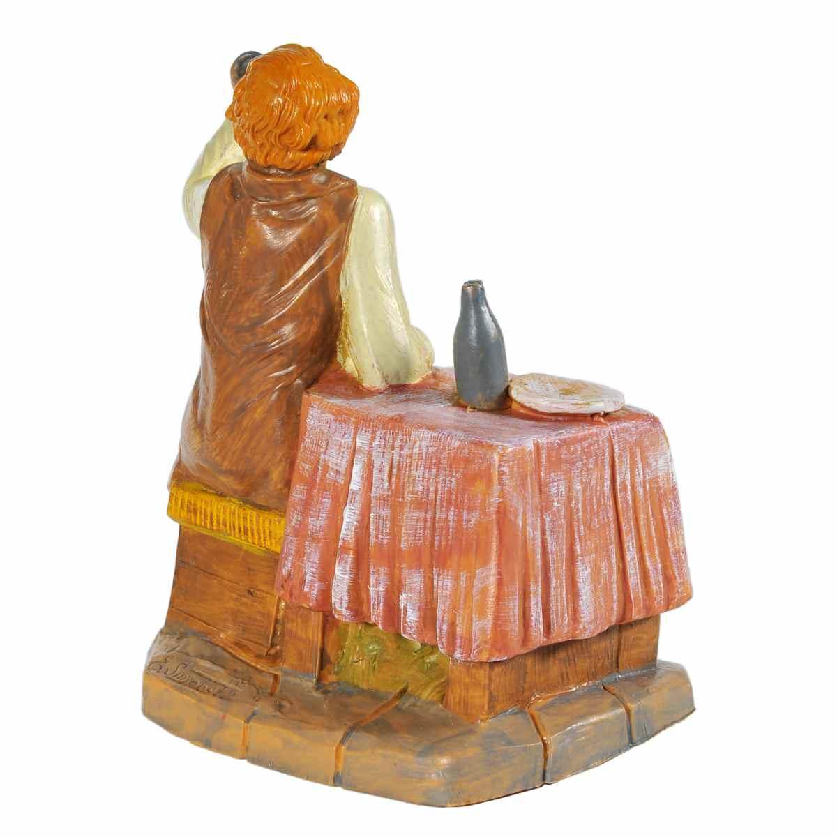 Statua cm.12 Avventore Seduto al Tavolo | Fontanini
