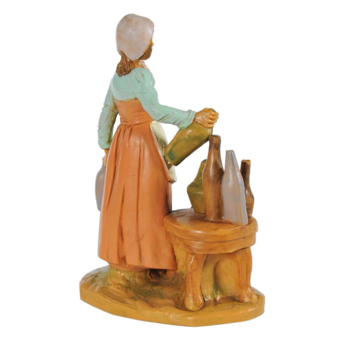 Statua cm.12 Vetraia con Vasi e Bottiglie | Fontanini