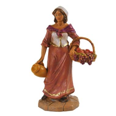 Statua cm.9,5 Pastorella con Uva e Brocca | Fontanini