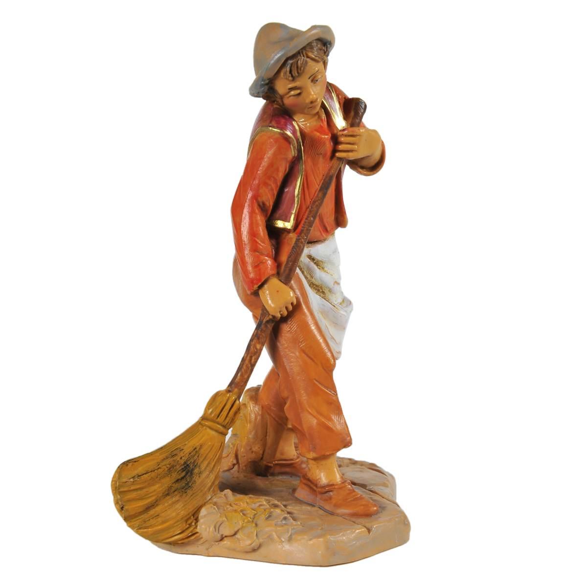 Statua cm.12 Ragazzo che Spazza | Fontanini
